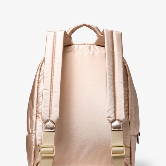 MICHAEL KORS Rae Medium Quilted Rose Gold Metallic Cotton Blend Backpack SEALED - Picture 6 of 8